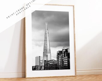 The Shard - London Photography Print - Fine Art Photography - London Print - Poster - Wall Art - Black and White - Monochrome - Skyscraper