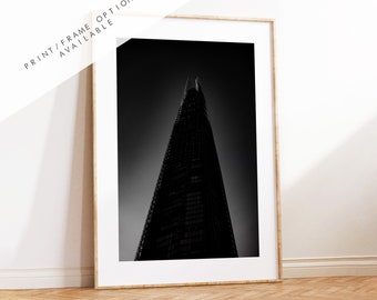 The Shard - London Photography Print - Fine Art Photography - London Print - Poster - Wall Art - Black and White - Monochrome - Skyscraper