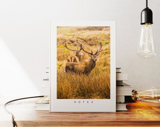 Stag Notebook - A5 or A4 - Minimalist - Hardcover Journal - Ringbound Notebook - Lined - Graph - Plain Paper - Small Gift - Gift - Stags