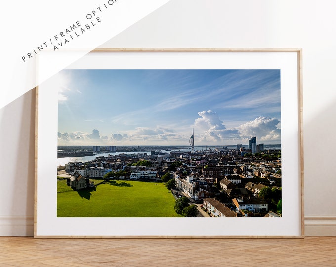 Portsmouth Skyline - Photography Print - Portsmouth and Southsea Prints - Wall Art -  Frame and Canvas Options - Landscape - Aerial