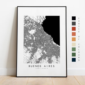 Buenos Aires Map Print - City Map Poster - Map Art - Map Wall Art - Argentina City Map - Buenos Aires Print - Buenos Aires - South America