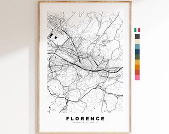 Florence Map Print - City Map Poster - Map Art - Map Wall Art - Italy City Maps - Florence Print - Florence Poster - Minimalist City Map