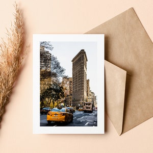 Cartão de felicitações de Nova York - Flat Iron - Em branco por dentro - Aniversário - Aniversário de casamento - Dia das mães - Dia dos pais - Obrigado - Feriado - Ação de graças