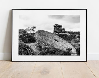 Millstone Edge Print - Fine Art Photography Print - Peak District Photography - Peak District  - Black and White Landscapes - Millstones
