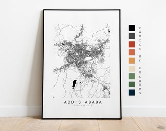 Addis Ababa Map Print - City Map Poster - Map Art - Map Wall Art - Ethiopia City Map - Addis Ababa Print - Addis Ababa Poster - Africa