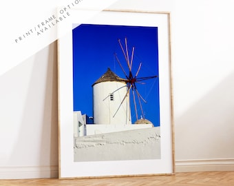 Santorini Wall Art Photography Print - Greece - Print - Poster - Santorini Photography - Greece Wall Art - Santorini Windmill Print - Gift