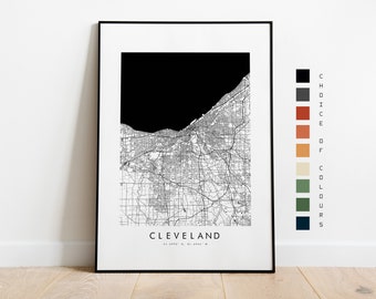 Cleveland Map Print - City Map Poster - Map Art - Map Wall Art - USA City Map - Cleveland Print - Cleveland Poster - Wall Art - Map