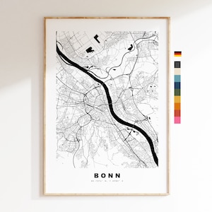 Bonn Map Print - City Map Poster - Map Wall Art - Germany City Maps - Bonn Print - Bonn Poster - Minimalist City Map - Germany