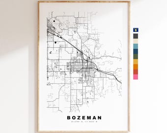 Bozeman Map Print - City Map Poster - Map Art - USA City Maps - Bozeman Print - Bozeman Poster - Minimalist City Map - Montana
