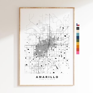 Amarillo Map Print - City Map Poster - Map Art - USA City Maps - Amarillo Print - Amarillo Poster - Minimalist City Map - Texas
