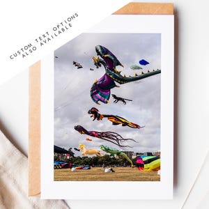 Biglietto di auguri per il festival degli aquiloni - Biglietti di auguri fotografici di Portsmouth e Southsea - Busta inclusa - Compleanno - Matrimonio - Anniversario