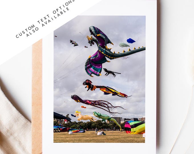 Kite Festival Greeting Card - Portsmouth and Southsea Photography Greeting Cards - Envelope Included - Birthday - Wedding - Anniversary