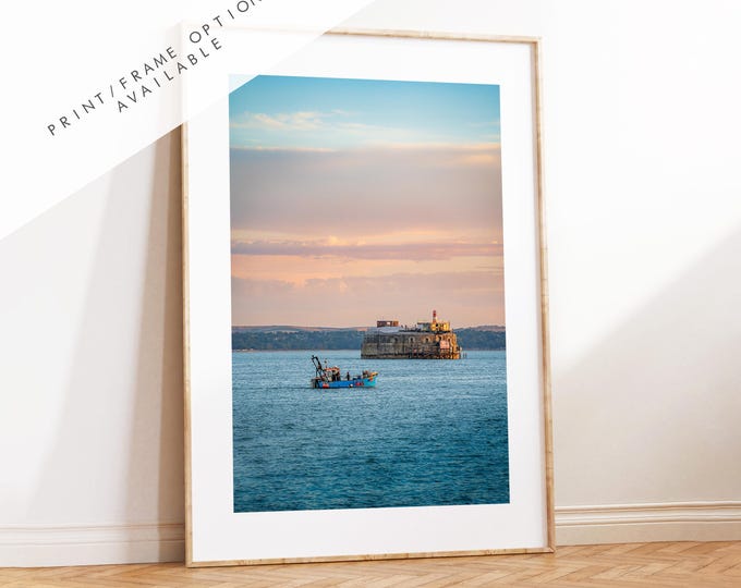 Spitbank Fort Sunset - Photography Print - Portsmouth and Southsea Prints - Wall Art -  Frame and Canvas Options -  Portrait