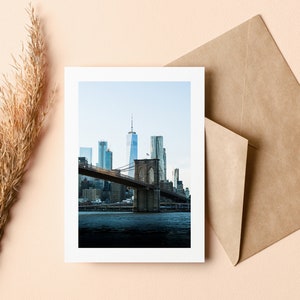 Cartão de felicitações de Nova York - Ponte do Brooklyn - Em branco por dentro - Aniversário - Aniversário - Dia das Mães - Dia dos Pais - Obrigado - Feriado