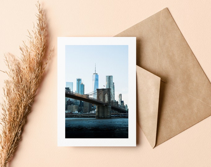 New York Greeting Card - Brooklyn Bridge - Blank Inside - Birthday - Anniversary - Mothers Day - Fathers Day - Thank You - Holiday