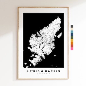 Louis und Harris Karte Druck - Minimalistisches Kartenposter - Wandkunst - Schottland - Alice und Harris Poster - verschiedene Farben erhältlich