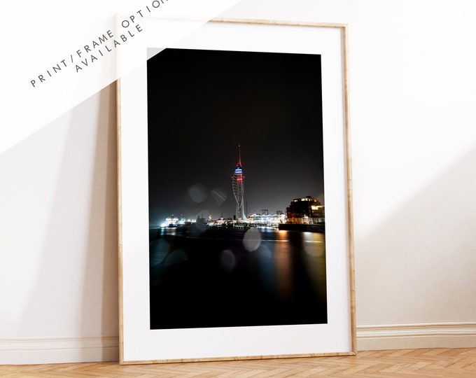 Portsmouth Nightscape - Photography Print - Portsmouth and Southsea Prints - Wall Art -  Frame and Canvas Options - Portrait