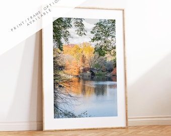 Central Park Print - New York City Photography Print - Central Park Bridge - Central Park Autumn - Fall - New York Poster - Trees - Wall Art
