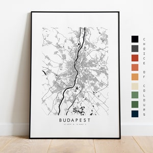 Impressão do mapa de Budapeste - pôster do mapa da cidade - arte do mapa - arte da parede do mapa - mapa da cidade da Hungria - impressão de Budapeste - pôster de Budapeste - arte da parede - mapa da Europa