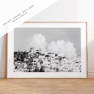 Greece Black and White Photography Print Greece Print Poster Santorini Photography Greece Wall Art Monochrome Greece Poster image 1