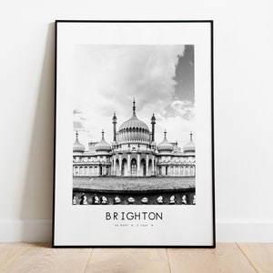 Brighton City Poster Print - Black and White Minimalist City Print - Coordinates - Brighton Poster - Brighton Art Print - Brighton Print