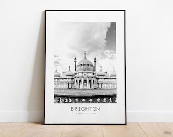 Brighton City Poster Print - Black and White Minimalist City Print - Coordinates - Brighton Poster - Brighton Art Print - Brighton Print
