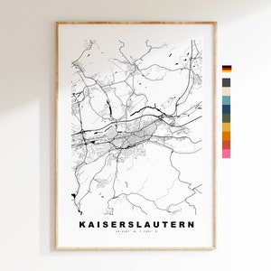 Kaiserslautern Map Print - City Map Poster - Map Wall Art - Germany City Maps - Kaiserslautern Print - Poster - Minimalist City Map