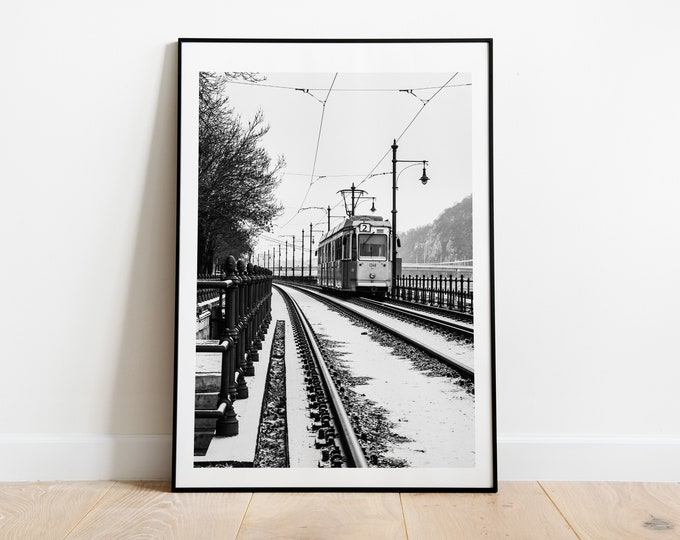 Budapest Black and White Photography Print - Fine Art Photography - Photography Print - Budapest Trams - Budapest Poster - Budapest Wall Art