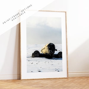 Iceland Plane Print - Iceland Photography Print - Iceland Wall Art - Iceland Poster - Sólheimasandur - Vik - South Iceland - Iceland Beach
