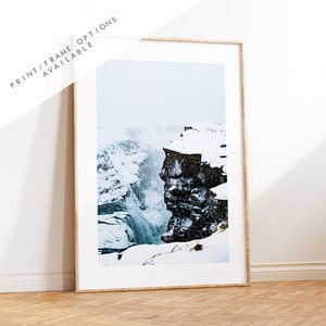 Gullfoss Waterfall - Iceland Photography Print - Iceland Wall Art - Iceland Poster - Gullfoss - Iceland Waterfall - Winter - Golden Circle