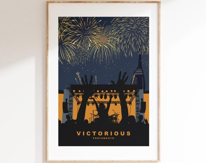 Victorious Travel Poster - Wall Art Print - Southsea and Portsmouth Travel Posters - Minimalist Retro Style - Prints or Framed Prints