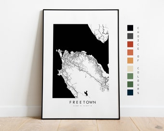 Freetown Map Print - City Map Poster - Map Art - Map Wall Art - Sierra Leone City Map - Freetown Print - Freetown Poster - Wall Art - Africa