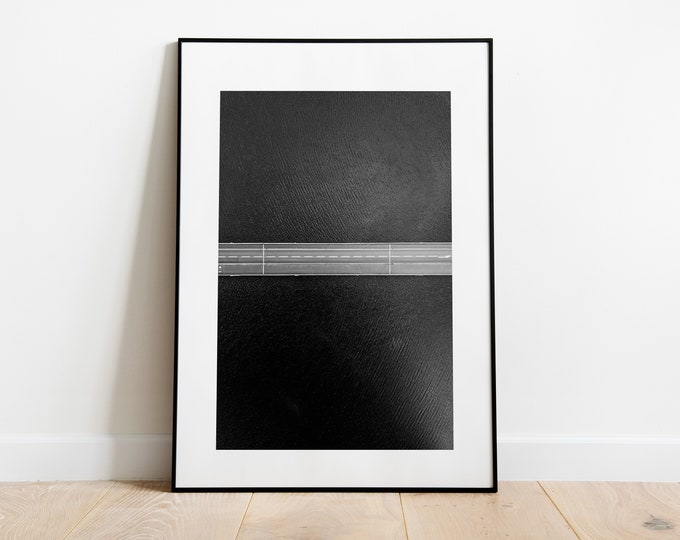 Minimalist Bridge Print - Black and White Fine Art Photography Print - Aerial Photography - Modern - Aerial View - Print - Poster - Bridges