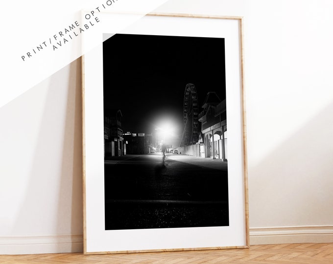 Clarence Pier - Photography Print - Portsmouth and Southsea Prints - Wall Art -  Frame and Canvas Options - Portrait - BW