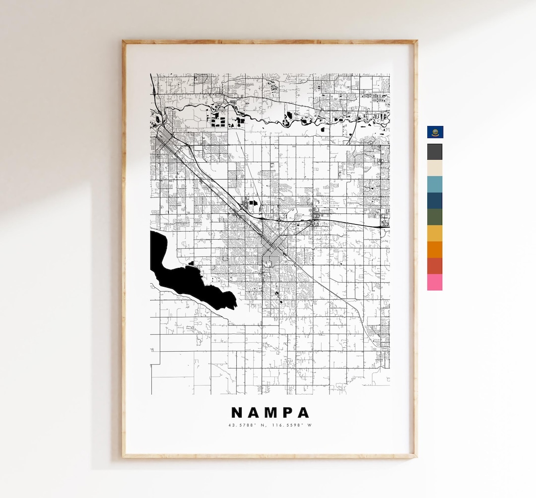 Nampa Map Print - City Map Poster - Map Art - USA City Maps - Nampa ...