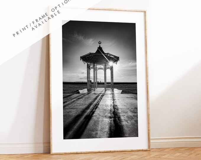 Southsea Bandstand - Photography Print - Portsmouth and Southsea Prints - Wall Art -  Frame and Canvas Options - Portrait - BW