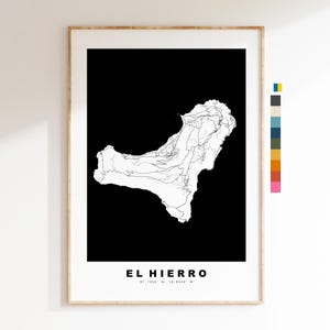El Hierro Map Print - Map Poster - Map Art - Map Wall Art - Spain Maps - El Hierro Print - Canary Islands Poster - Minimalist Map