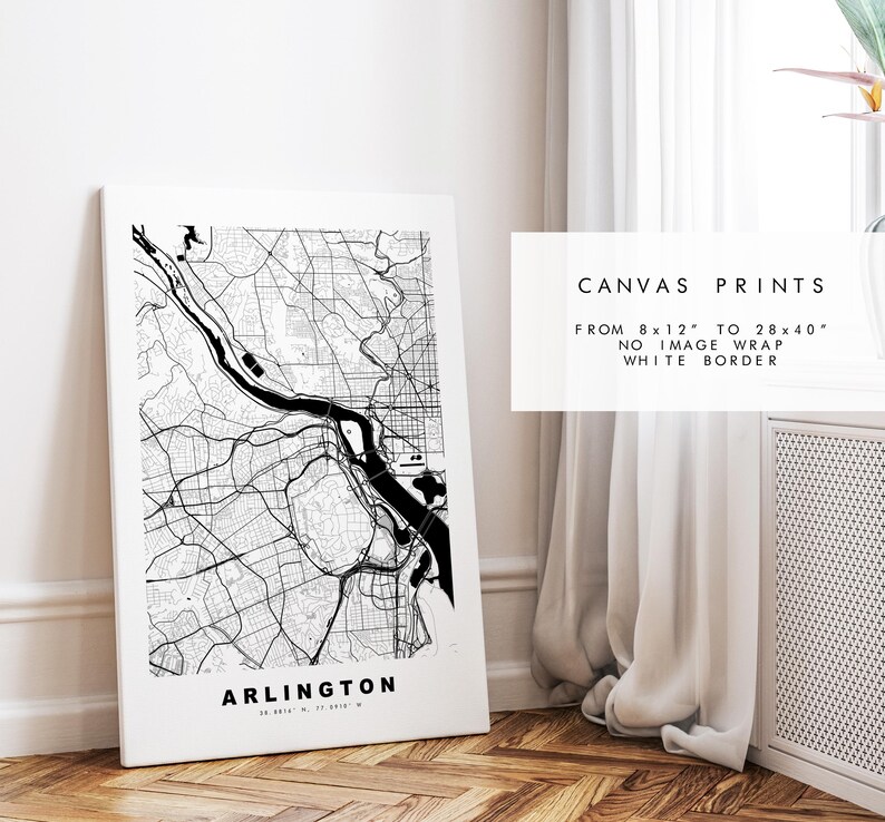 Arlington Map Print (virginia) - City Map Poster - Map Art - USA City ...