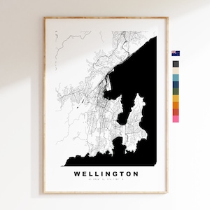 Wellington Map Print - City Map Poster - Map Wall Art - New Zealand City Maps - Wellington Print - Wellington Poster - Minimalist City Map