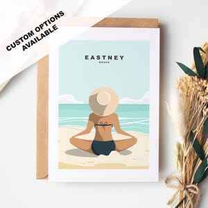 Tarjeta de felicitación de Eastney Beach - Tarjetas de Portsmouth y Southsea (diseños de viaje) - Interior en blanco o con mensaje incluido - Sobre incluido