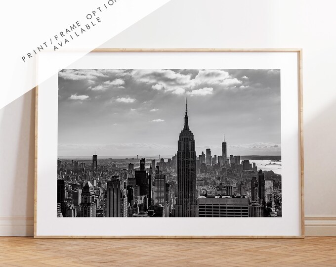 Manhattan Skyline - Black and White - New York - Fine Art Photography Print - New York Photography - Travel - New York Print  - City Photo