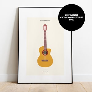 Personalized Song Print - Favourite Song - Music Lover Gift - Gift - Anniversary - Christmas - Wedding -Retro Decor Gift - Music Print