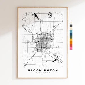 Joliet Carte de la ville Imprimer - impression de carte - art de la carte - estampes ou impressions encadrées - minimaliste - États-Unis