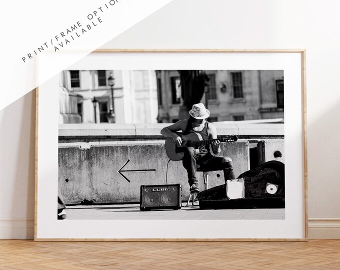 London Street Performer - London Photography Print - Fine Art Photography - London Print - Wall Art - People Photography - Monochrome Print