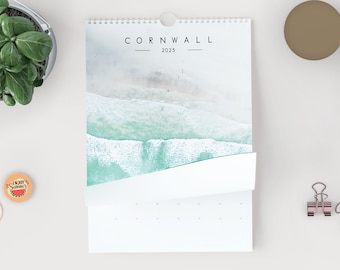 Cornwall 2025 Calendar - A3 or A4 Wall Calendar - Cornwall 2025 Wall Calendar - St Ives - Kynance - Mevagissy - Godrevy - Bude - Surf