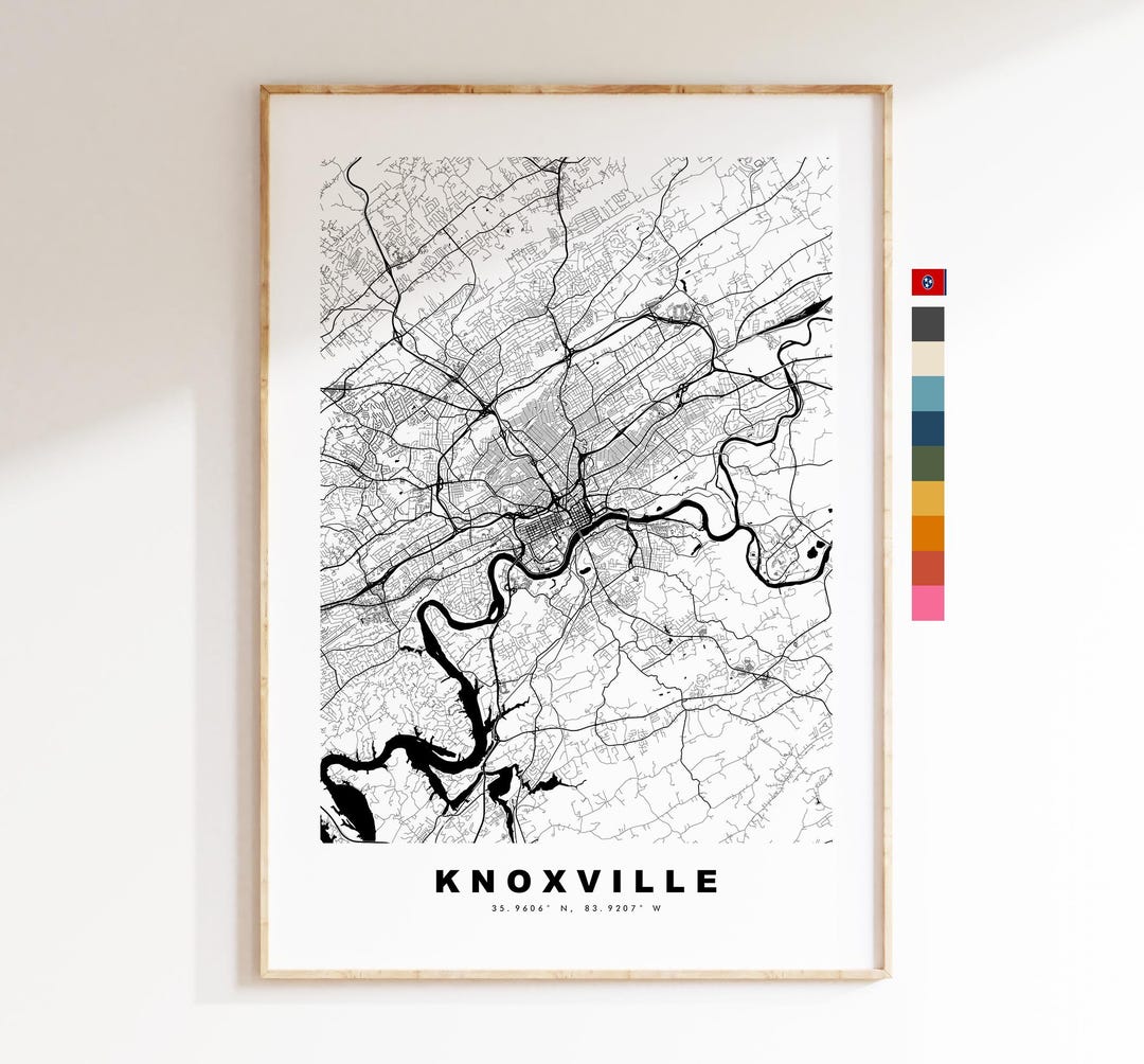 Knoxville Map Print - City Map Poster - Map Art - USA City Maps ...