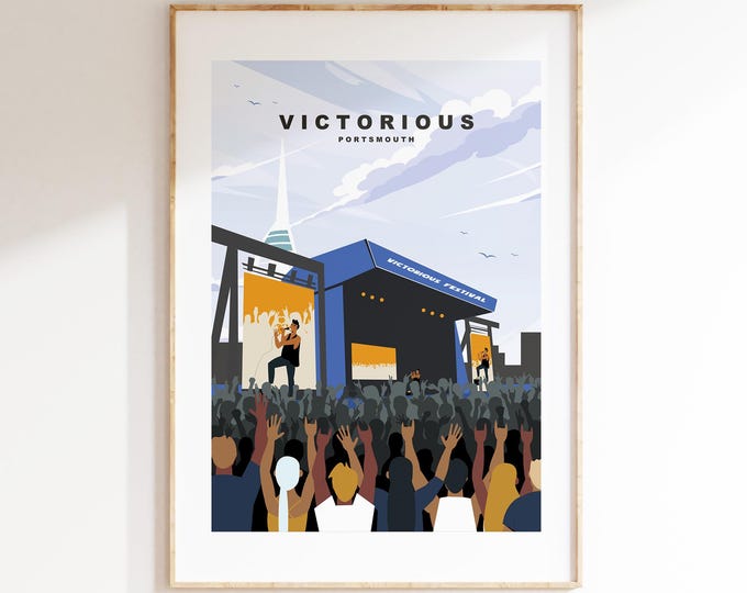 Victorious Travel Poster (Day) - Wall Art Print - Southsea and Portsmouth Travel Posters - Minimalist Retro Style - Prints or Framed Prints