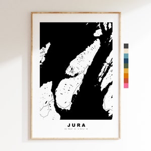 Jura Map Print - Minimalist Map Poster - Map Wall Art - Scotland - Isle of Jura Print - Jura Poster - Different Colours Available
