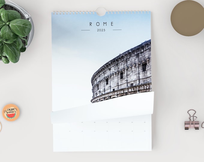 Rome 2025 Calendar - A3 or A4 Wall Calendar - 2025 Calendar - Rome - Rome Gift - New Year - Rome Calendar - Italy - Planner