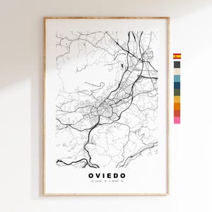 Oviedo Stadtplan – Kartendruck – Kartenkunst – Drucke oder gerahmte Drucke